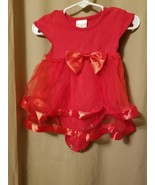 &quot;BABY PLUS&quot; - Red Tiered Dress With Satin Accents And Bow Size 6M     IR15 - $11.65