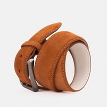 The Bari Tan Suede Leather Belt image 3