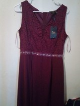 MissMny Retro Gorgeous City Burgundy Long Sleeveless Dress Sz L 9029ARE - $42.49