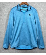 Under Armour Mens Shirt L Blue Long Sleeve 1/4 Zip Pullover Loose Fit - $17.32