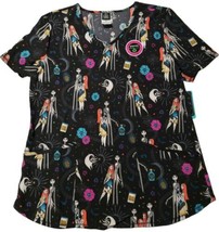 Disney Nightmare Before Christmas Women&#39;s Medical Scrub Top Size Medium NWT - $19.76