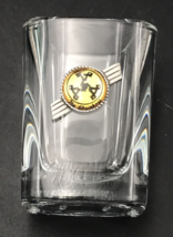The Ahwahnee Hotel Glass w/ Metal Emblem Logo Shot Glass 2.5&quot; Tall Yosemite - £17.06 GBP