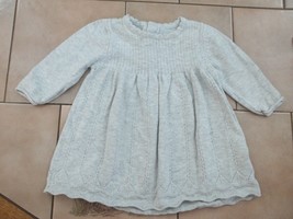 M&amp;S Marks &amp; Spencer pretty warm knitted dress baby girl age 0-3  months ... - $9.46