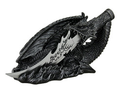 Saurian Athame Decorative Dragon Fantasy Knife With Hand Painted Holder - $49.00