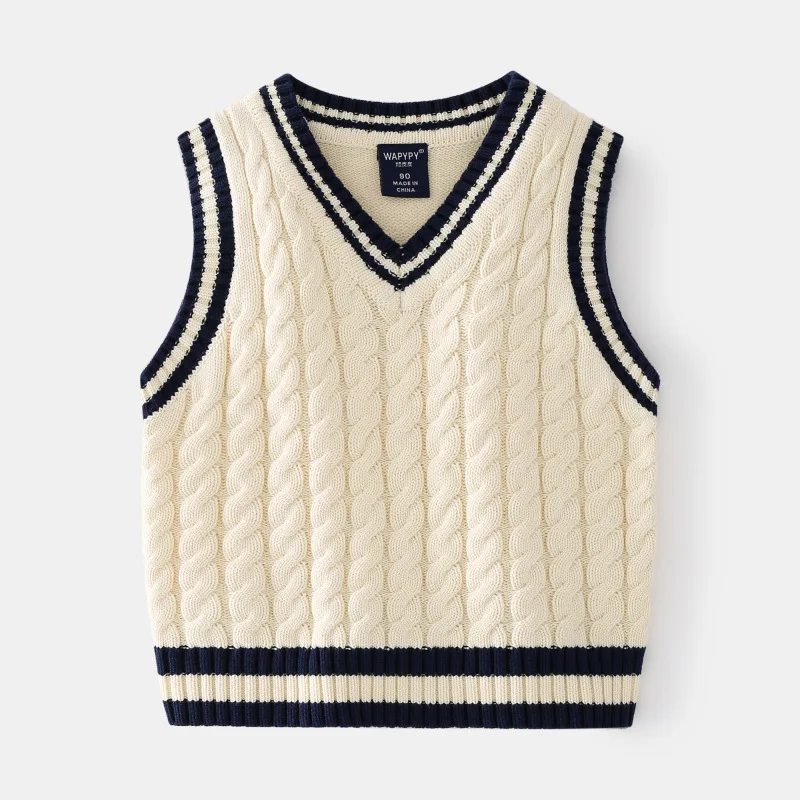 Preppy Style Warm Boys Vest s Children Kids Outerwear Vest Pullovers Kni... - $107.63