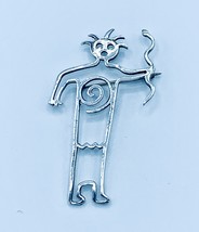 Vintage Belinda Woody Navajo Spirit Dancer Sterling Silver Brooch - £70.79 GBP