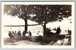 Soldiers Lunch on the Lawn Under Trees Celebration RPPC Postcard B24 - £7.68 GBP