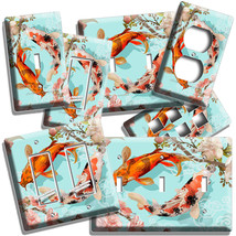 Japanese Koi Fish Pond Sakura Flowers Light Switch Outlet Wall Plates Room Decor - £14.05 GBP+