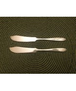 Butter knife 6-1/8&quot; long, silver plated, 2 pcs same pattern on both sides - £6.19 GBP