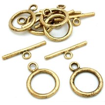 Toggle Clasps Antique Gold Plated Parts 16mm Approx 6 - £5.99 GBP