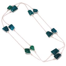 Green Crack Crystal Handmade Gemstone Fashion Necklace Jewelry 36&quot; SA 3187 - £6.22 GBP