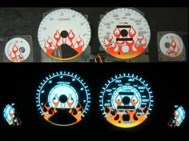 Flame Flamed white face Cluster Glow Gauges Kit For 94-97 Honda Accord Manual - £30.96 GBP