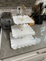 Dessert Cupcake Stand 3 Tier Plastic Cup Cake Holder Tower 10 x 10 x 14.5 inches - $14.85