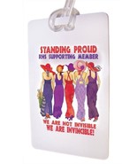 STANDING PROUD IN SUPPORT WHITE LUGGAGE TAG &amp; STRAP FOR LADIES OF SOCIET... - $246.89 MXN