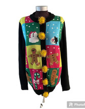 Tipsy Elves Button Down Cardigan Christmas Sweater Snowmen Gingerbread M NEW - £25.35 GBP