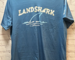 Landshark lager poly stretch t shirt XL blue Jimmy Buffet&#39;s beer brand F... - $19.79
