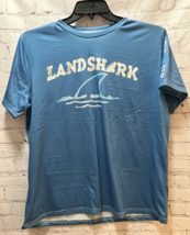 Landshark lager poly stretch t shirt XL blue Jimmy Buffet&#39;s beer brand F... - $19.79