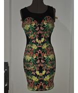Soprano Black Mesh Floral Dress