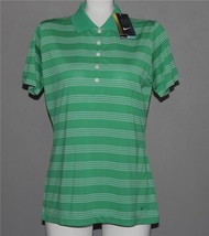 NIKE Tour Performance Dri-Fit Striped Green Polo Golf Shirt Wm&#39;s NWT $55... - $655.95 MXN