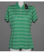 NIKE Tour Performance Dri-Fit Striped Green Polo Golf Shirt Wm&#39;s NWT $55... - $47.85 CAD
