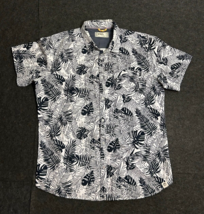 Free Planet Men&#39;s White &amp; Black Hawaiian floral print Short Sleeve Shirt... - £11.56 GBP