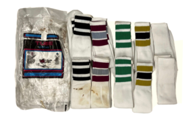 10 PR Deadstock Vintage White Boys 3 Stripe Tube Sock  7-11  Long Over C... - $1,433.19 MXN