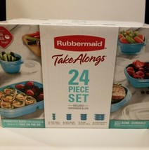 Rubbermaid Take Alongs Teal 24 Piece Set Containers and Lids Meal Prep Storage - £18.33 GBP