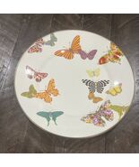 MACKENZIE-CHILDS Enamel Courtly Check Butterfly Garden Dinner  Plate 10.25&quot; - $1,452.67 MXN