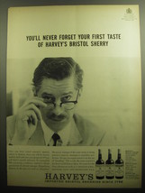 1958 Harvey's Bristol Cream Sherry Ad - You'll never forget your first taste - $18.49