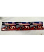 TDK D90- 90 Minute NEW Blank Audio Cassette Tapes new sealed lot of 3 - $7.87