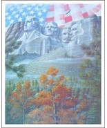 FLAG OVER MT RUSHMORE Signed Lithograph by Artist John Shaw # 1444 of 10... - £33.51 GBP