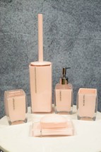 Hot Pink Austrian Crystals 6 Piece Chic Bathroom Vanity Accessories Gift... - $1,114.68 MXN