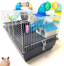 3-Levels Habitat Hamsters Gerbils Mouse Mice Cage Double Crossover Tube Tunnel - £70.43 GBP