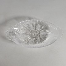 Anchor Hocking Feather and Pearl Pattern Relish Glass Dish #124 - £8.60 GBP