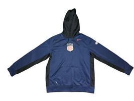 Men&#39;s Nike Team USA Hockey Pullover Hoodie Sweater in Blue Sz Large  - $42.75
