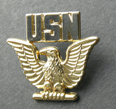 US NAVY USN ENLISTED GOLD SILVER COLORED EAGLE LAPEL PIN BADGE 1 INCH - £4.42 GBP