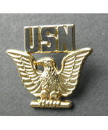 US NAVY USN ENLISTED GOLD SILVER COLORED EAGLE LAPEL PIN BADGE 1 INCH - £4.44 GBP