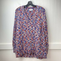 Lou &amp; Grey Loft Chunky Knit Tunic Sweater Large Wool Blend Multicolor Space Dye - £20.75 GBP