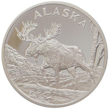 Alaska Mint Bull Moose Silver Medallion Proof  .999 Silver 1 Oz - $104.66