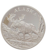 Alaska Mint Bull Moose Silver Medallion Proof  .999 Silver 1 Oz - £82.69 GBP