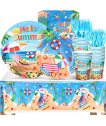 Beach Paper Plates, Beach Plates and Napkins Party Supplies, Disposable ... - $25.32