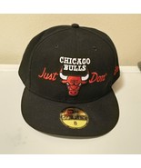 New Era x Just Don Black Chicago Bulls 59FIFTY Fitted Hat Men&#39;s Sz. 8 - £23.48 GBP