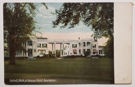 Detroit MI Michigan A Grosse Point Residence 1909 Postcard O26 - £5.55 GBP