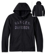 Harley-Davidson Men&#39;s Deflector Hooded Riding Fleece Jacket Black 98102-... - $2,008.21 MXN