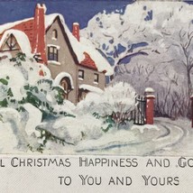 Christmas Greetings Antique Postcard Vintage Embossed Made In USA - £7.95 GBP