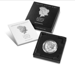 2023-S Proof $1 Peace Silver Dollar Box w/ OGP &amp; COA - $78.95