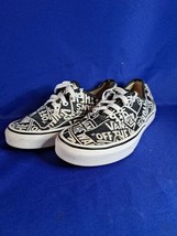 Vans Off The Wall Logo All Over Print Shoes Sneakers Black/White Mens5.5... - $23.36