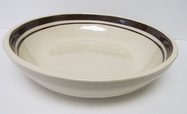 VTG USA Serving Mixing Bowl Dish W/ BROWN RINGS Pottery Ovenproof 12&quot; - £22.90 GBP