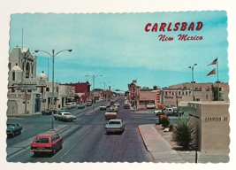 Downtown Carlsbad Old Cars Restaurants New Mexico NM UNP Postcard c1970s 4x6 - £6.28 GBP