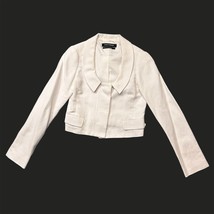 Club Monaco Linen Blend Cropped White Blazer Sz 2 - £38.49 GBP